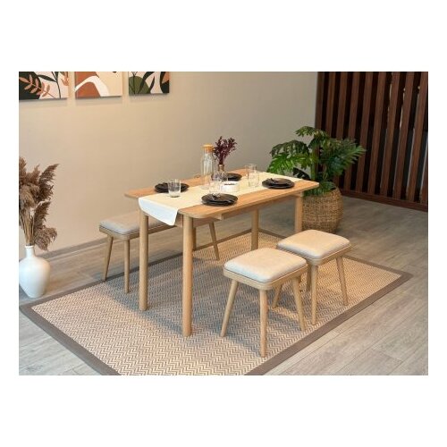 Hanah home trpezarijski set vina mini 04 1005 oak cream Cene
