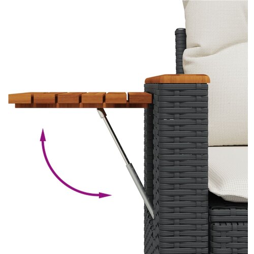  6-dijelni set vrtnih sofa s jastucima crni od poliratana Crna 85 x 62 x 69 cm Slike