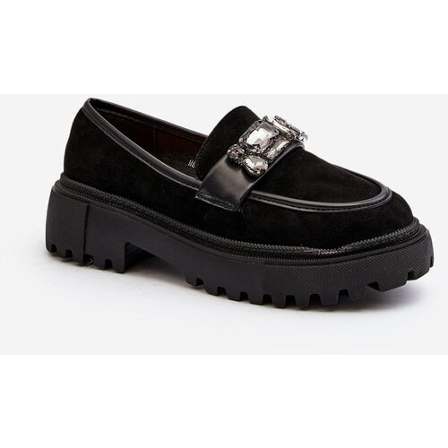 Kesi Women's loafers with decorative belt black nancille Slike