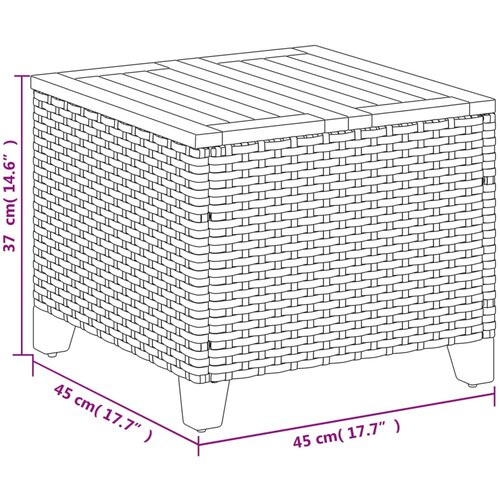  Vrtni stol sivi 45 x 45 x 37 cm od poliratana i bagremovog drva Slike