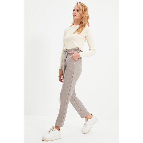 Trendyol Grey Fastening Detailed Trousers Cene