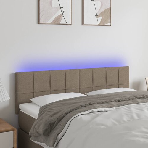  LED uzglavlje smeđesivo 144x5x78/88 cm od tkanine Cijene