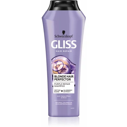 Gliss Blonde Hair Perfector ljubičasti šampon neutralizirajući žuti tonovi 250 ml