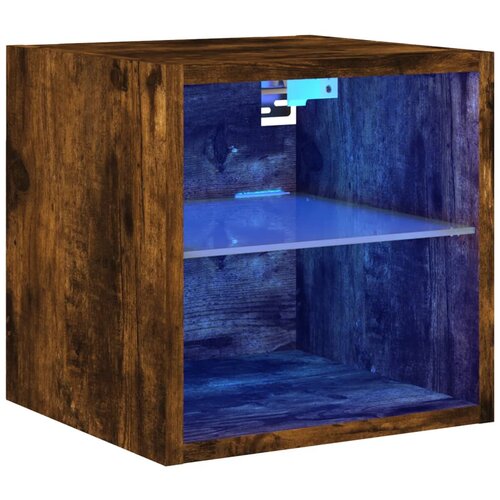 Maison Chic Stenska TV omarica - TV stojalo - Televizijska omarica z LED lučkami dimljeni hrast 30x28,5x30 cm, (21702417) Cene