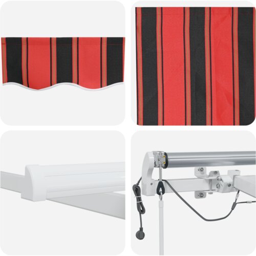 vidaXL samodejni retraktibilni senčnik z LED oranžne in rjave barve 450x300 cm Cene