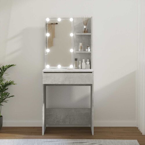  Toaletni stolić s LED svjetlima siva boja betona 60x40x140 cm Cene