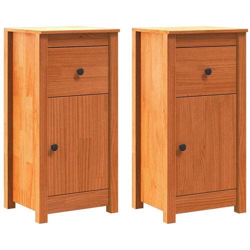  Kreveta 2 pcs Vosak smeđa 39 x 34,5 x 80 cm Čvrsto borovo drvo Slike