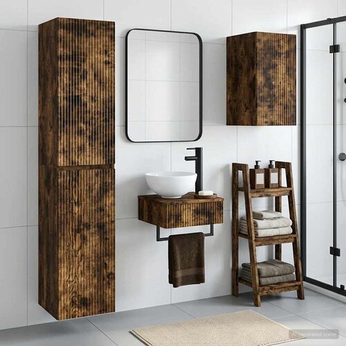  Set namje&scaron;taja za kupaonicu 3 kom. Dimljeni hrast Smeđa 33 x 34,5 x 160 cm Cijene