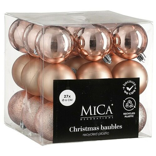 Mica Decorations Božićne kuglice (Ružičasta, Plastika, Promjer: 6 cm, 27 Kom.) Cijene