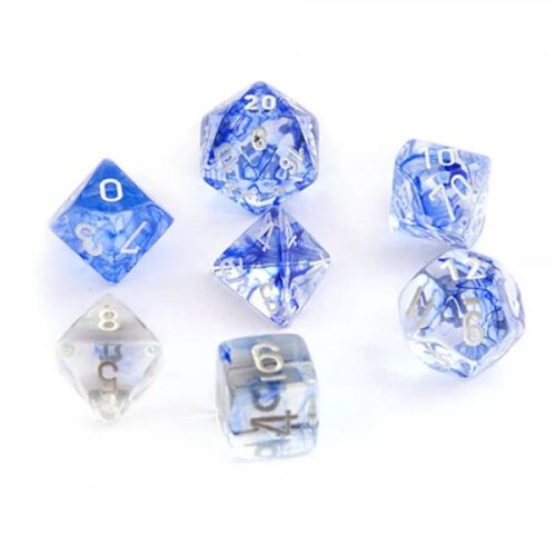 Chessex Kockice - Polyhedral - Nebula - Dark Blue &amp;amp; white (7) Slike