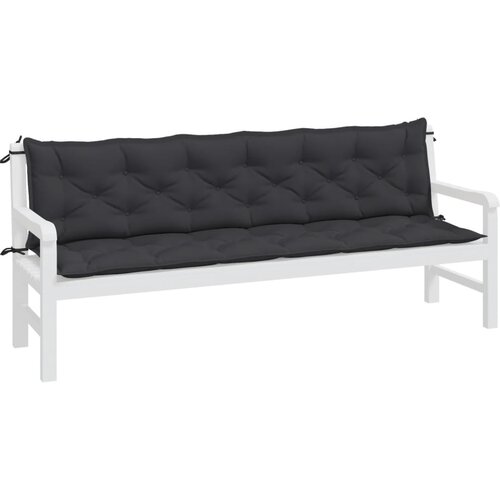  Jastuci za vrtnu klupu 2 kom crno 200x50x7 cm tkanine Oxford Slike