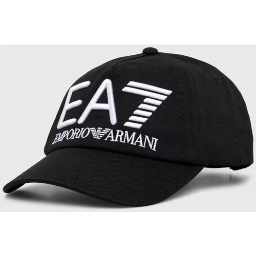 Ea7 Emporio Armani Bombažna bejzbolska kapa črna barva, CC980.245091