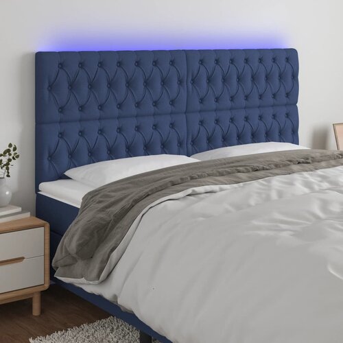  LED uzglavlje plavo 200x7x118/128 cm od tkanine Cene