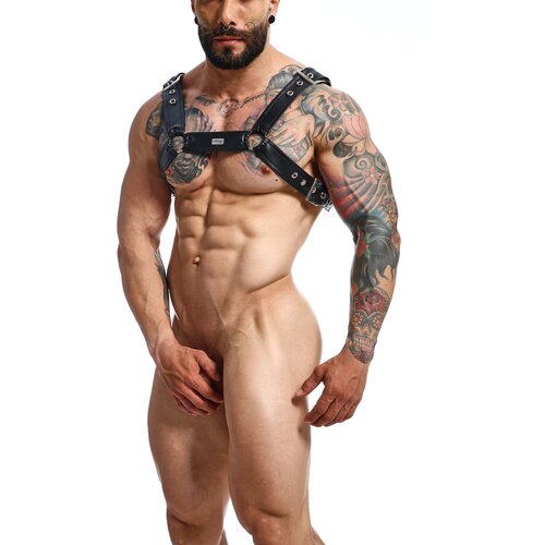 DNGEON Cross Chain Harness Black Cene