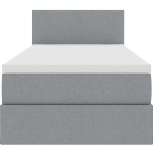 VidaXL Krevet s madracem i skladi&amp;scaron;tem Svijetlo siva 100 x 200 cm - Svjetlosiva 100 x 200 cm Gladak dizajn Slike
