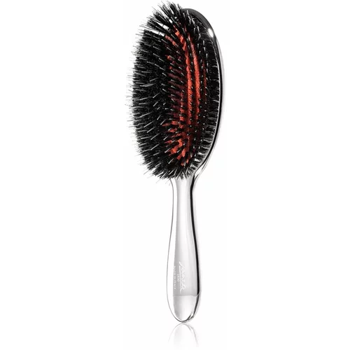 Janeke Chromium Line Air-Cushioned Brush with Bristles and Nylon Reinforcement ovalna krtača za lase 22 x 7 cm