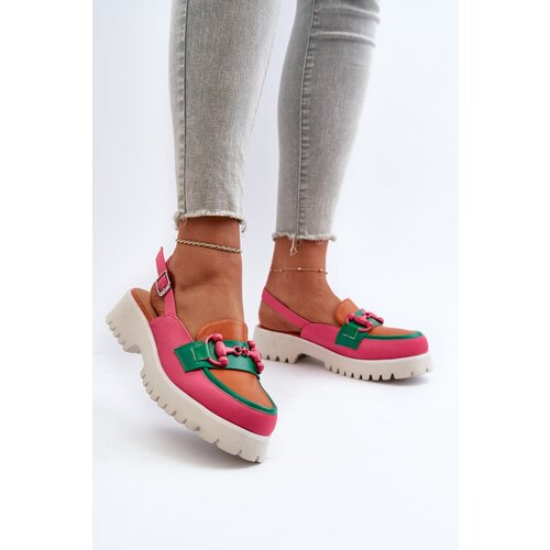 Kesi Women's flat-heeled sandals with orange D&A trim Cijene