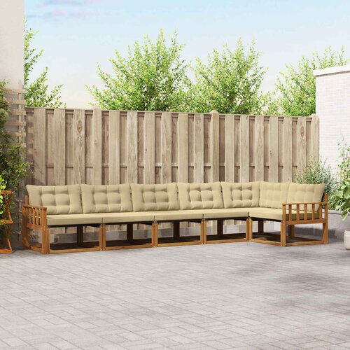  Set vanjskih sofa 6 kom. Prirodna i bež Smeđa 406 x 168,5 x 73 cm Slike