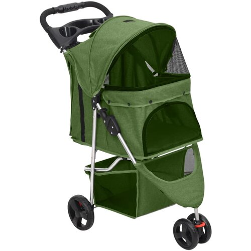 vidaXL Sklopiva kolica za pse zelena 80 x 46 x 98 cm od tkanine oxford Cijene