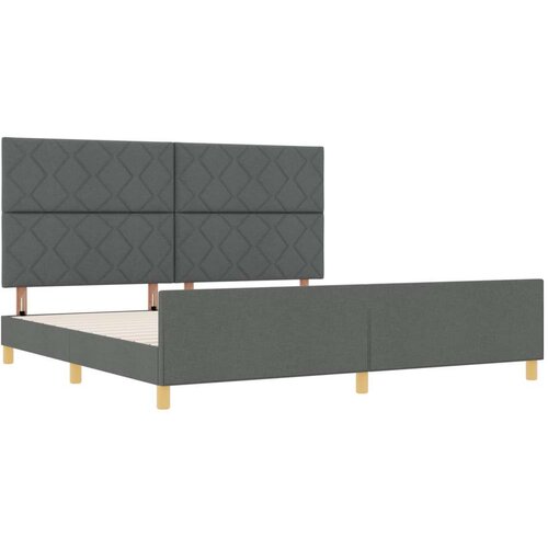 VidaXL Krevet u tamnosivoj boji 200x200 cm od tkanine Slike