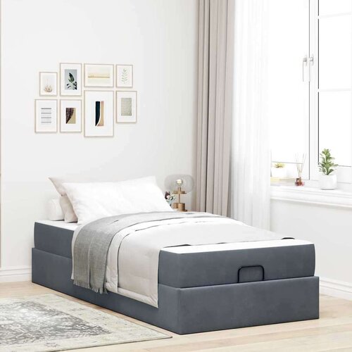 vidaXL Konstrukcija postelje Temno siva 90 x 200 cm Žamet Cene