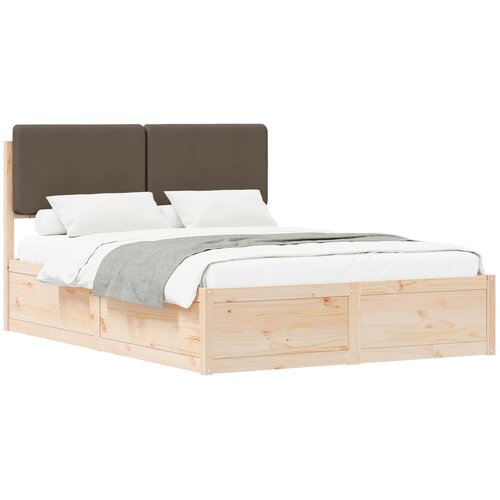 vidaXL Posteljni okvir z oblazinjenim vzglavjem Taupe 150 x 200 cm, (5000104292) Cene