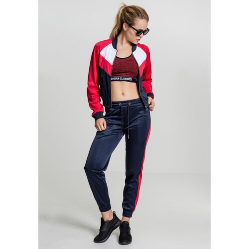 Urban Classics women's Short Raglan Track Jacket Navy/Fiery Red/White Cene