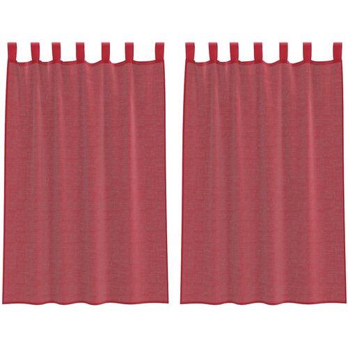 VidaXL Voile zavjese s petljama 2 kom. vinsko crvene 140x175 cm - boja crnog vina 140 x 175 cm 1 s petljama Slike