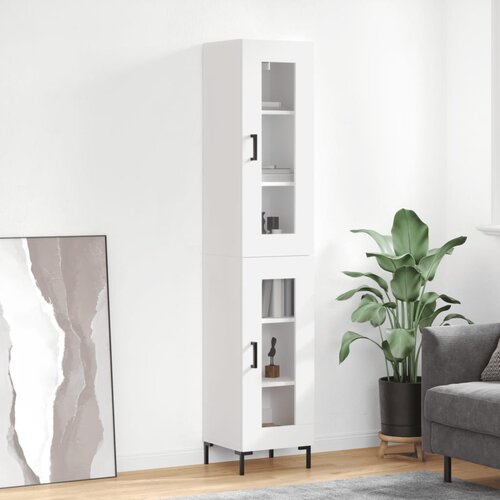  The Living Store Visoka omara bela 34,5x34x180 cm inženirski les - Visoka Omarica, (21442102) Slike