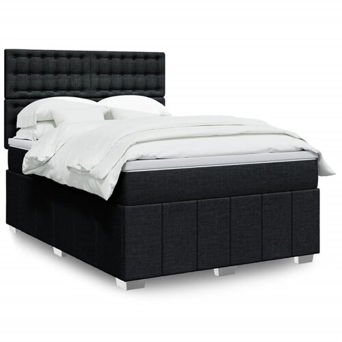 vidaXL Box spring posteljni z vzmetnico črn 140x190 cm blago Cene