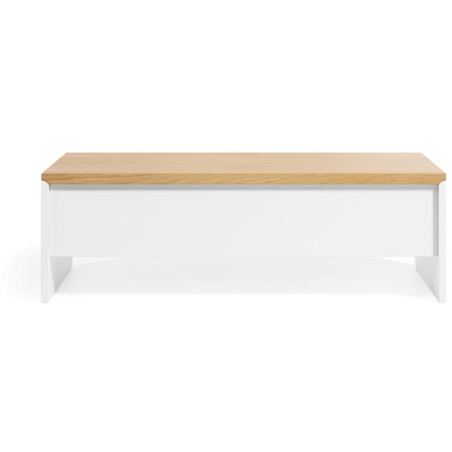 Kave Home Bijeli/u prirodnoj boji stolić za kavu u dekoru hrasta 60x110 cm Abilen – Cene