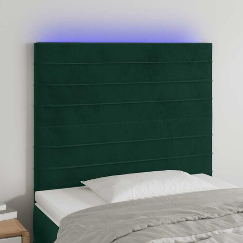  LED uzglavlje tamnozeleno 90x5x118/128 cm bar&scaron;unasto Cene