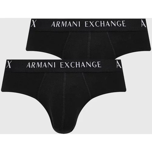 Armani Exchange Slip gaćice 2-pack za muškarce, boja: crna