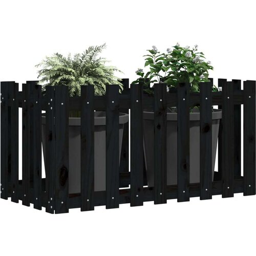 VidaXL Povi&amp;scaron;ena vrtna gredica crna 100x50x50 cm masivna borovina Slike