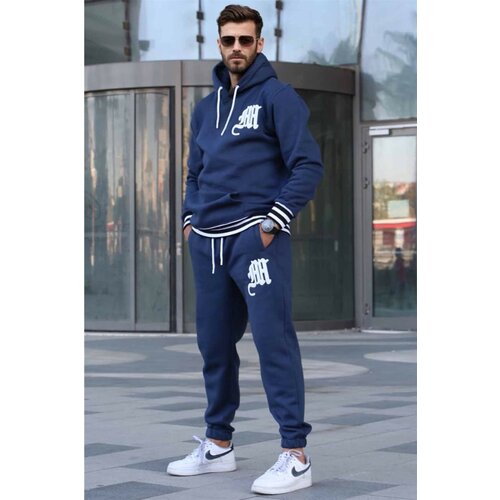 Madmext Sports Sweatsuit Set - Dark blue - Relaxed fit Cene