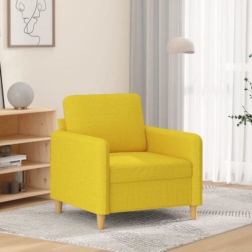 The Living Store Fotelj svetlo rumen 60 cm blago - Fotelj, (21836588) Cene