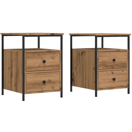 Maison Chic Dvo delni komplet Nočne omarice - Nočne mize artisan hrast 44x45x60 cm inženirski les, (21689353) Cene