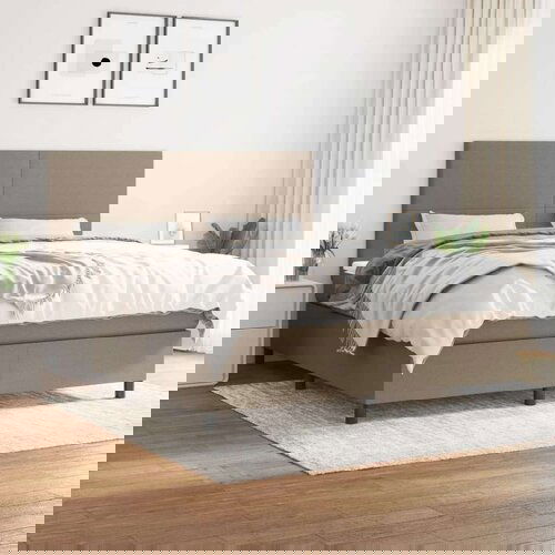  Box spring postelja z vzmetnico taupe 180x200 cm blago, (20792174) Cene