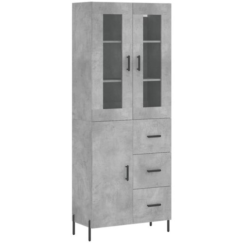 Maison Chic Visoka Komoda - Predalnik betonsko siva 69,5x34x180 cm inženirski les, (21722375) Cene