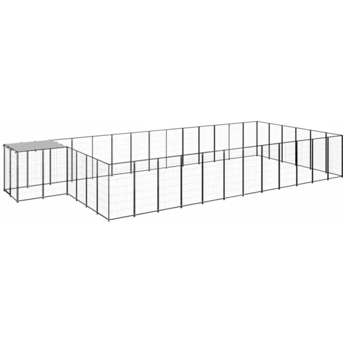 vidaXL kavez za pse crni 22,99 m² čelični