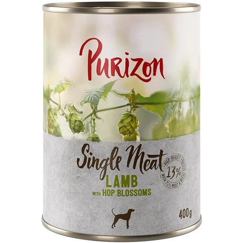 Purizon 5 + 1 gratis! 6 x 400 / 800 g Adult & Organic - Janjetina s cvijetom hmelja (6 x 400 g)