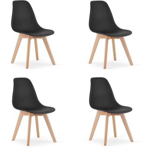  KITO stolica - crna / prirodne noge x 4 Slike