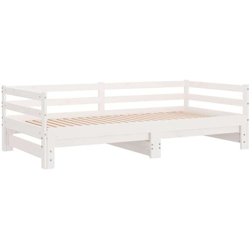 VidaXL Dnevni ležaj na izvlačenje bijeli od borovine 2 x (90 x 200) cm Slike