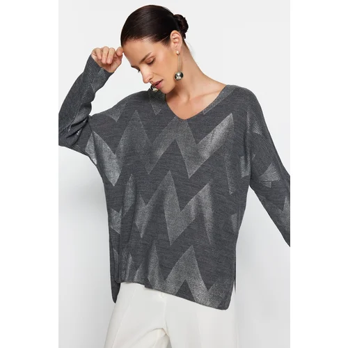 Trendyol Sweater - Gray - Regular fit