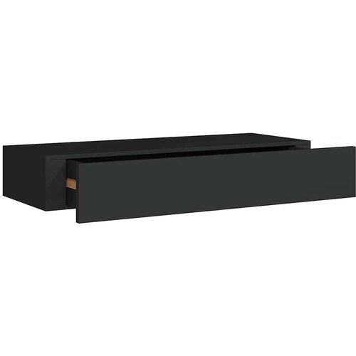  Zidna polica s ladicom crna 60 x 23,5 x 10 cm MDF Slike