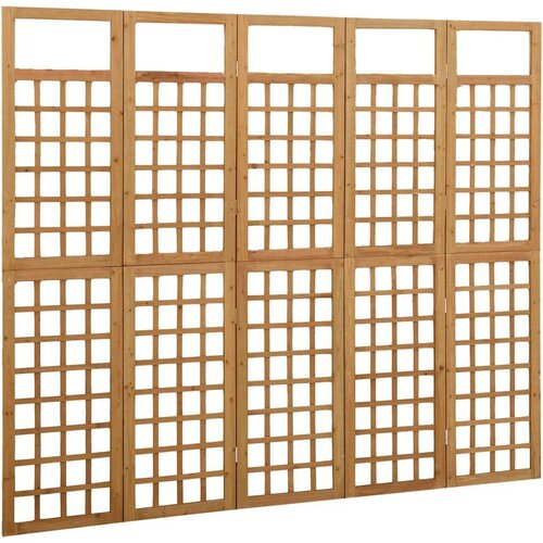 VidaXL Sobna pregrada / re&amp;scaron;etka s 5 panela od jelovine 201,5 x 180 cm Slike