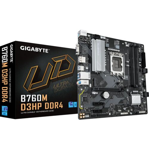 Gigabyte B760M D3HP DDR4 Motherboard - Supports Intel Core 14th Gen CPUs, 4+1+1 Phases Digital VRM, up to 5333MHz DDR4 (OC), 2xPCIe 4.0 M.2, GbE LAN, USB 3.2 Gen1 Slike