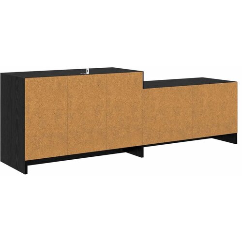 TV komoda 147 x 35 x 50 cm Crni hrast Prerađeno drvo - Crni hrast Slike