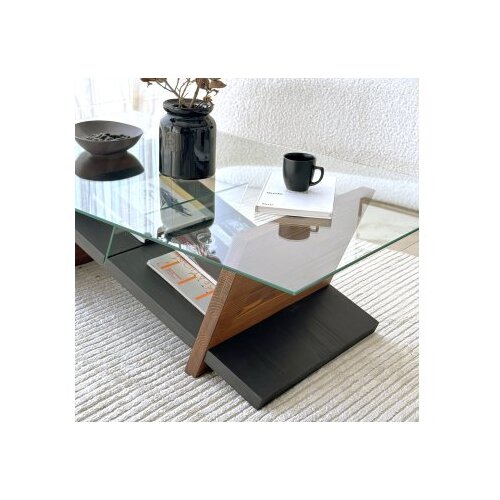 Hanah home Club sto Livello, 105x31x65 cm, Smeđe-crni Slike