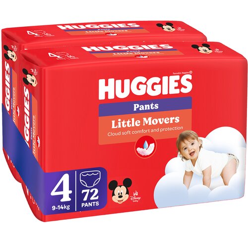 Huggies Pelene gaćice Little Movers, Duo Pack (4), 9-14 kg, 72 komada Cene